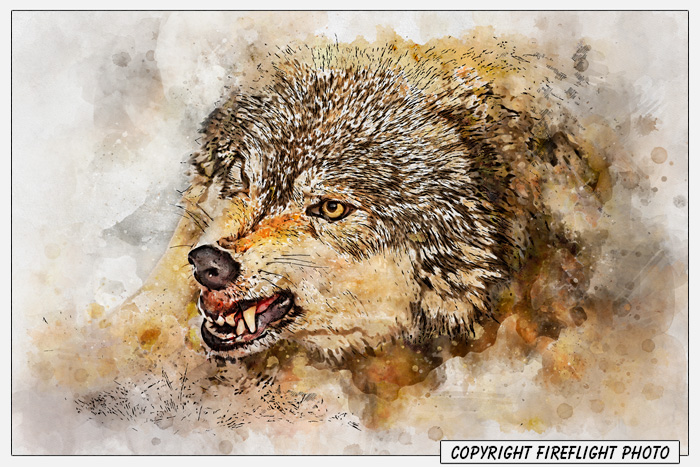 Protective Angry Wolf Painting