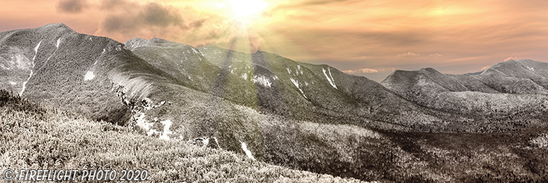 Landscape;Panoramic;Pan;New Hampshire;NH;Snow;Frost;sunset;sun;Kancamagus;Pass;NH;DJ