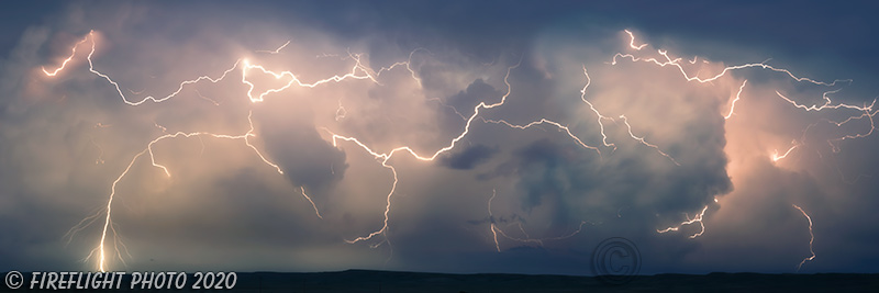 Landscape;Panoramic;Pan;South Dakota;SD;Lightning;Storm;Night;Electrical Storm