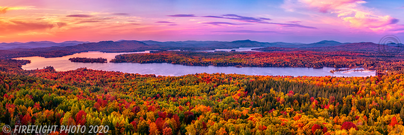 Landscape;Panoramic;Pan;New Hampshire;NH;Errol;Lake Umbagog;Sunset;Foliake;Lake