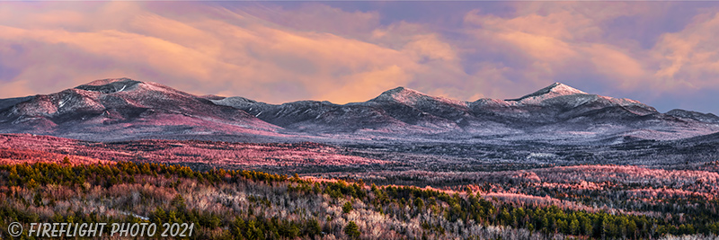 Landscape;Panoramic;Pan;New Hampshire;NH;Winter;Snow;clouds;Mt Lafayette;Kinsman Range