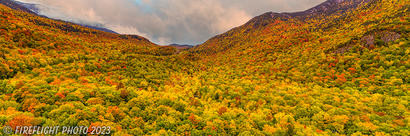 Landscape;Panoramic;Pan;New Hampshire;NH;Fall;Foliage;clouds;Pinkham Notch;NH