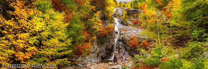 Landscape;Panoramic;Pan;New Hampshire;NH;Fall;Foliage;waterfall;Crawford Notch;NH