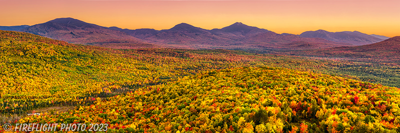 Landscape;Panoramic;Pan;New Hampshire;NH;Fall;Foliage;Kinsman Range;Mt Lafayette;NH