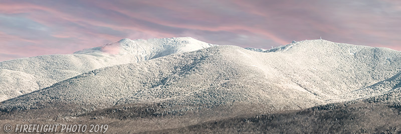 Landscape;Panoramic;Pan;New Hampshire;NH;Winter;Snow;Sunset;Lafayette Mtn;Cannon Mtn