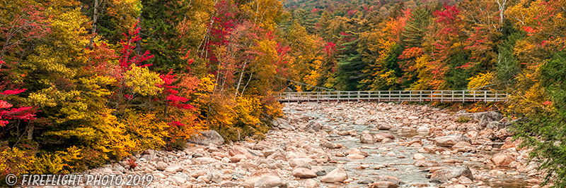 Landscape;Panoramic;Pan;New Hampshire;NH;Fall;Foliage;creek;bridge;Kancamagus