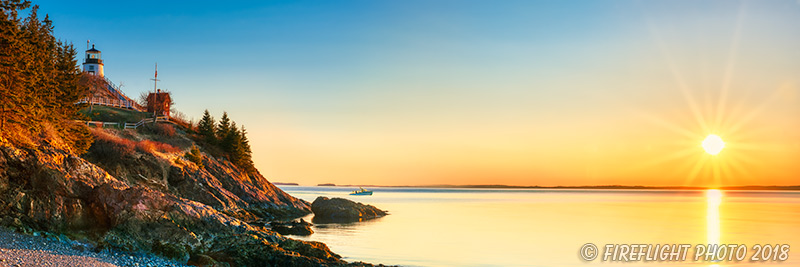 Landscape;Panoramic;Pan;Maine;ME;Owls Head;Sunrise;Lighthouse;Ocean;cliff