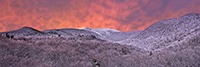 Landscape;Panoramic;Pan;New-Hampshire;NH;Winter;Snow;Red-Sky;Mt-Lafayette;Franconia-Notch