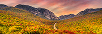 Landscape;Panoramic;Pan;New-Hampshire;NH;Foliage;Sky;Franconia;Notch;NH;Drone
