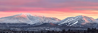 Landscape;Panoramic;Pan;New-Hampshire;NH;Winter;Snow;Sunset;Lafayette-Mtn;Cannon-Mtn