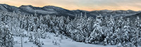 Landscape;Panoramic;Pan;New-Hampshire;NH;Winter;Snow;Dusk;Kancamagus;New-Hampshire;NH