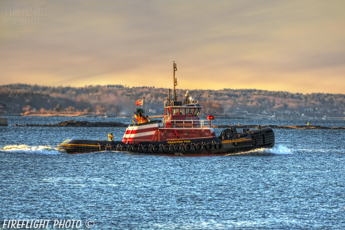 tug;tugs;boat;Portland;Maine;sunset;ocean;tractor;Photo to art;art;landscape;artwork