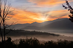 Landscape;Sunrise;New-Hampshire;NH;Silhoutte;Fog;trees;Mountains;Franconia-Range