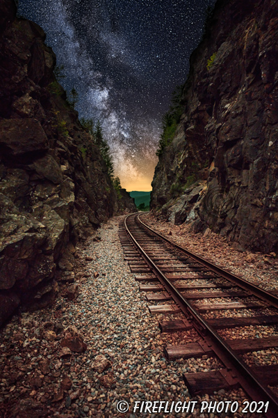 Landscape;New Hampshire;NH;stars;Milky Way;stars;train tracks;mountains;cliffs;Crawford Notch;ravine;Z7