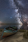 Landscape;New-Hampshire;NH;stars;Milky-Way;stars;ocean;boat;row-boat;reflection;grass;sand