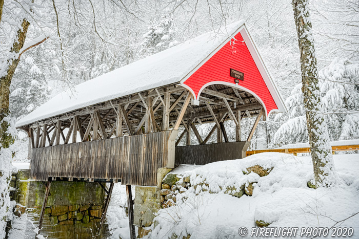 Landscape;Flume Gorge;Flume;New Hampshire;NH;Winter;Snow;bridge;covered bridge;Z7