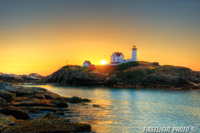 lighthouse;sunrise;Nubble;Cape Neddick;Maine;Photo to art;art;landscape;artwork;rocks;ocean