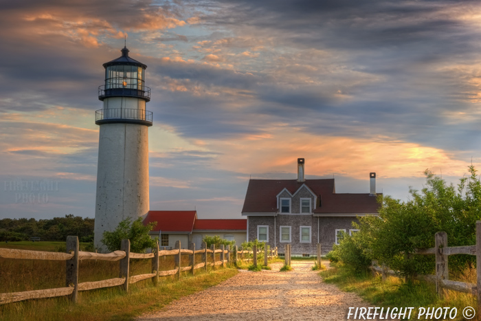 Lighthouse;Highland;North Truro;Massachusetts;Light;Headlight;fence;sunset;Photo to art;art;landscape;building;artwork