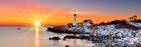 Portland headlight Sunrise Panoramic Photo