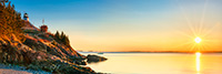 Owls head Lighthouse Sunrise Panoramic Photo